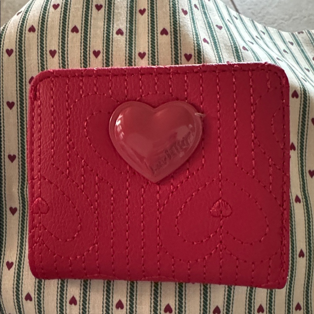NWOT Betsy Johnson Red Heart Wallet. Great to move your purse to tote to pocket.